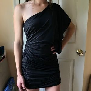 Black cheetah club dress
